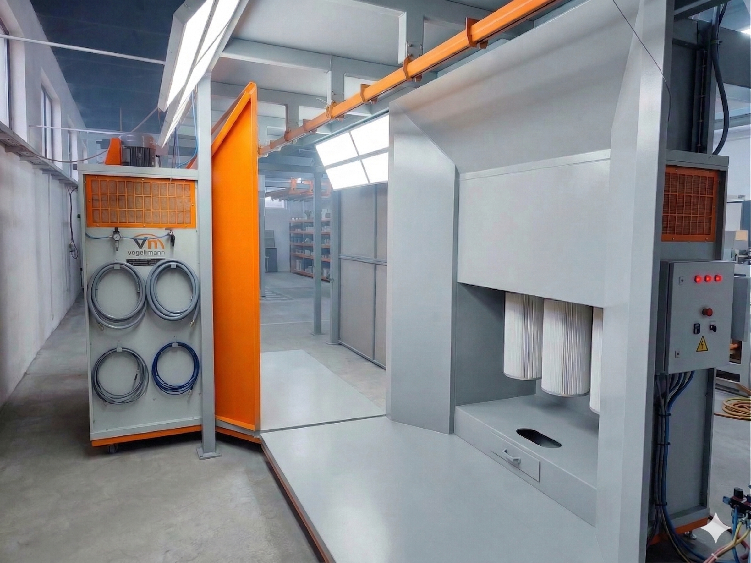 Powder coating curing oven interior